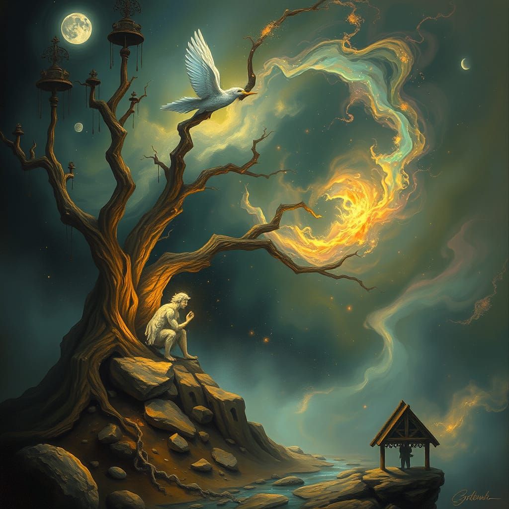 Ethereal Surreal Dance in Impressionistic Style