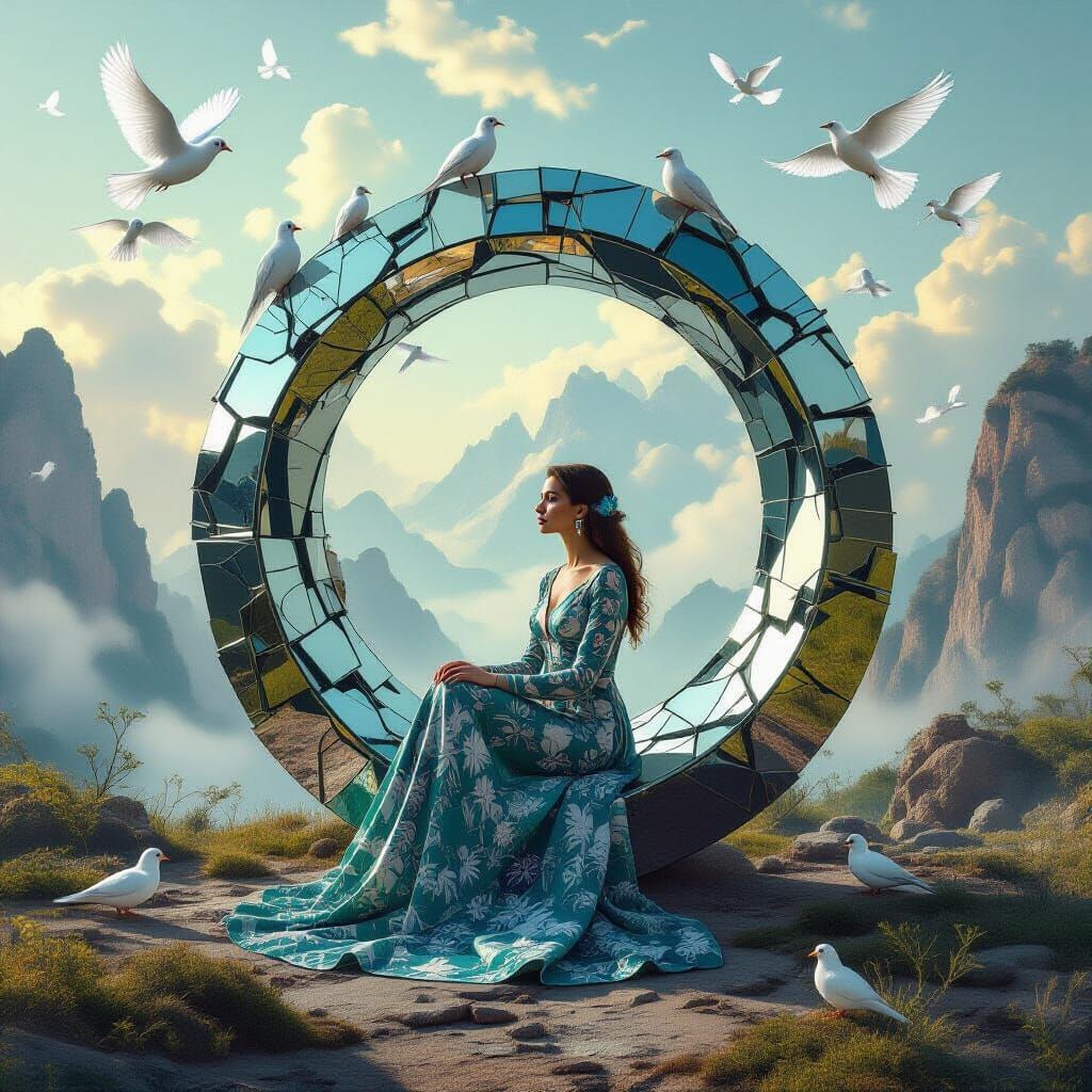 Surreal Sculpture Collage with Mythological Creatures