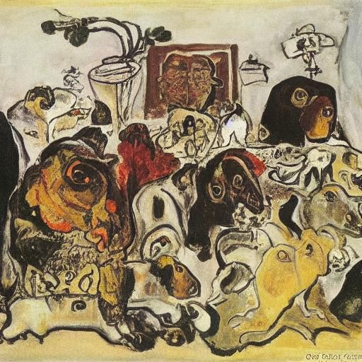 Guinea Pig Rock Star in Surrealist Style