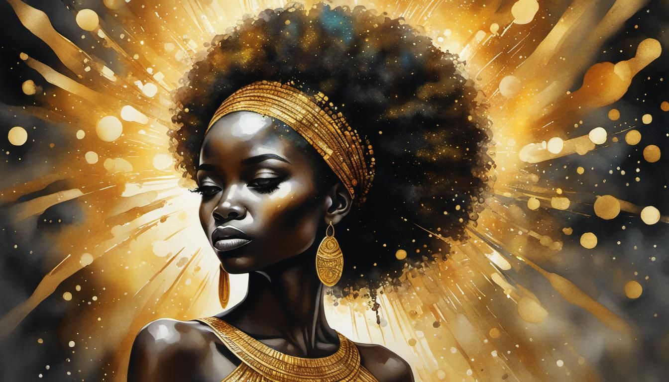 Image: Three pictures of a pretty African lady.