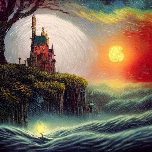 Mystical Moonlit Fantasy in Luminist Style