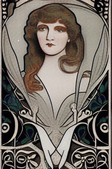 Art Nouveau Portrait of an Elegant Woman