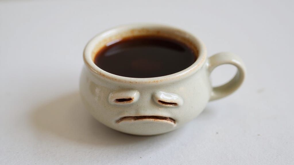 A Bitter Espresso Shot with a Depressed Ceramic Cup