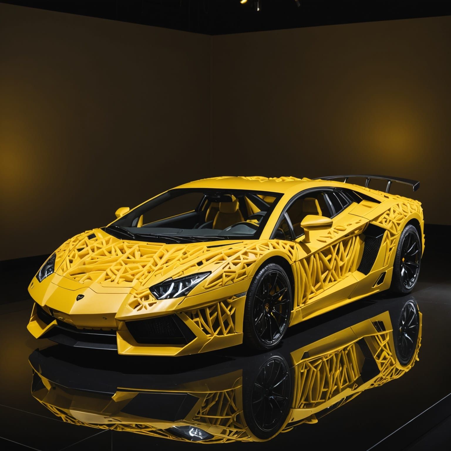 Pasta Lamborghini Aventador Replica: Studio Lit Sculpture