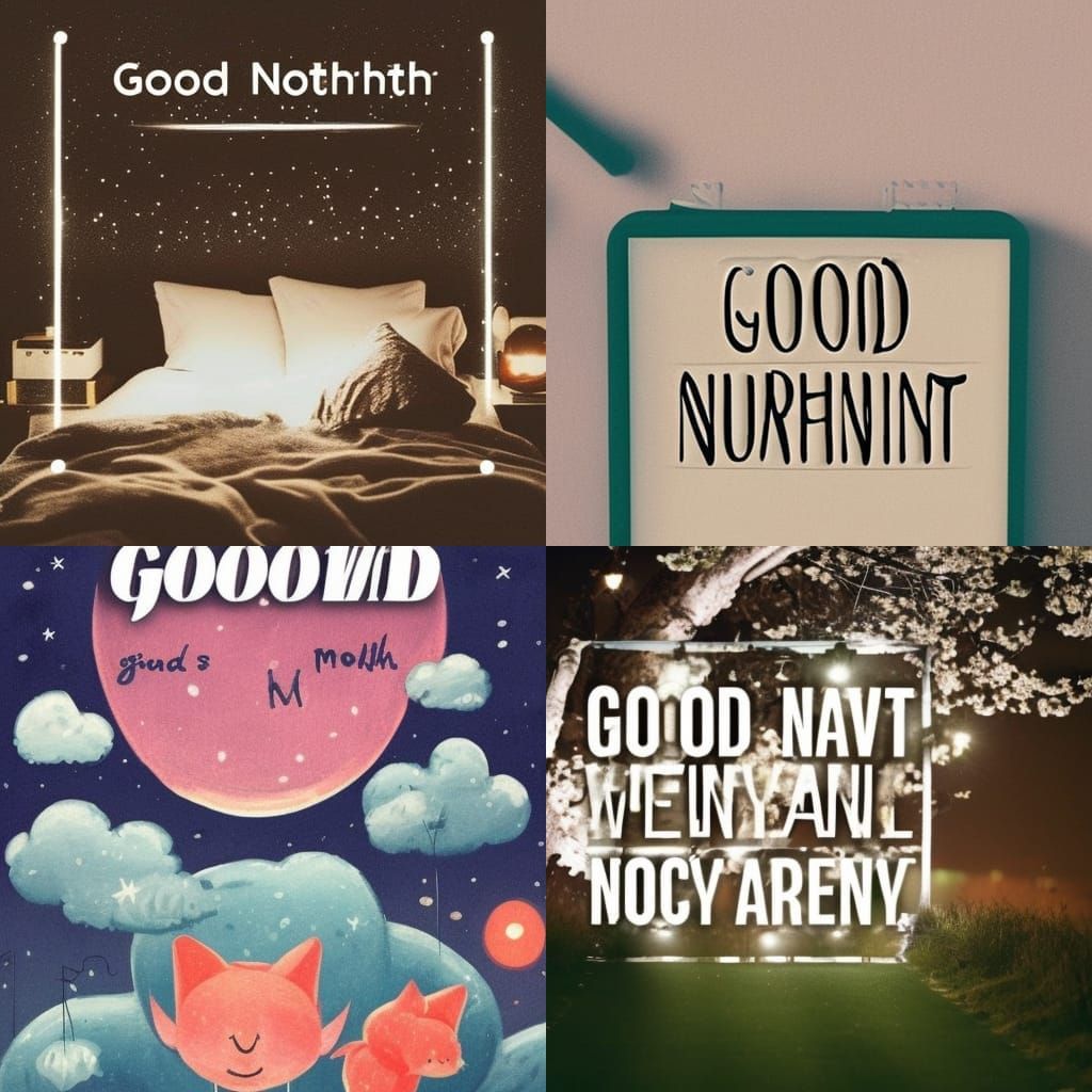 Simple 'Good Night' Text Rendering