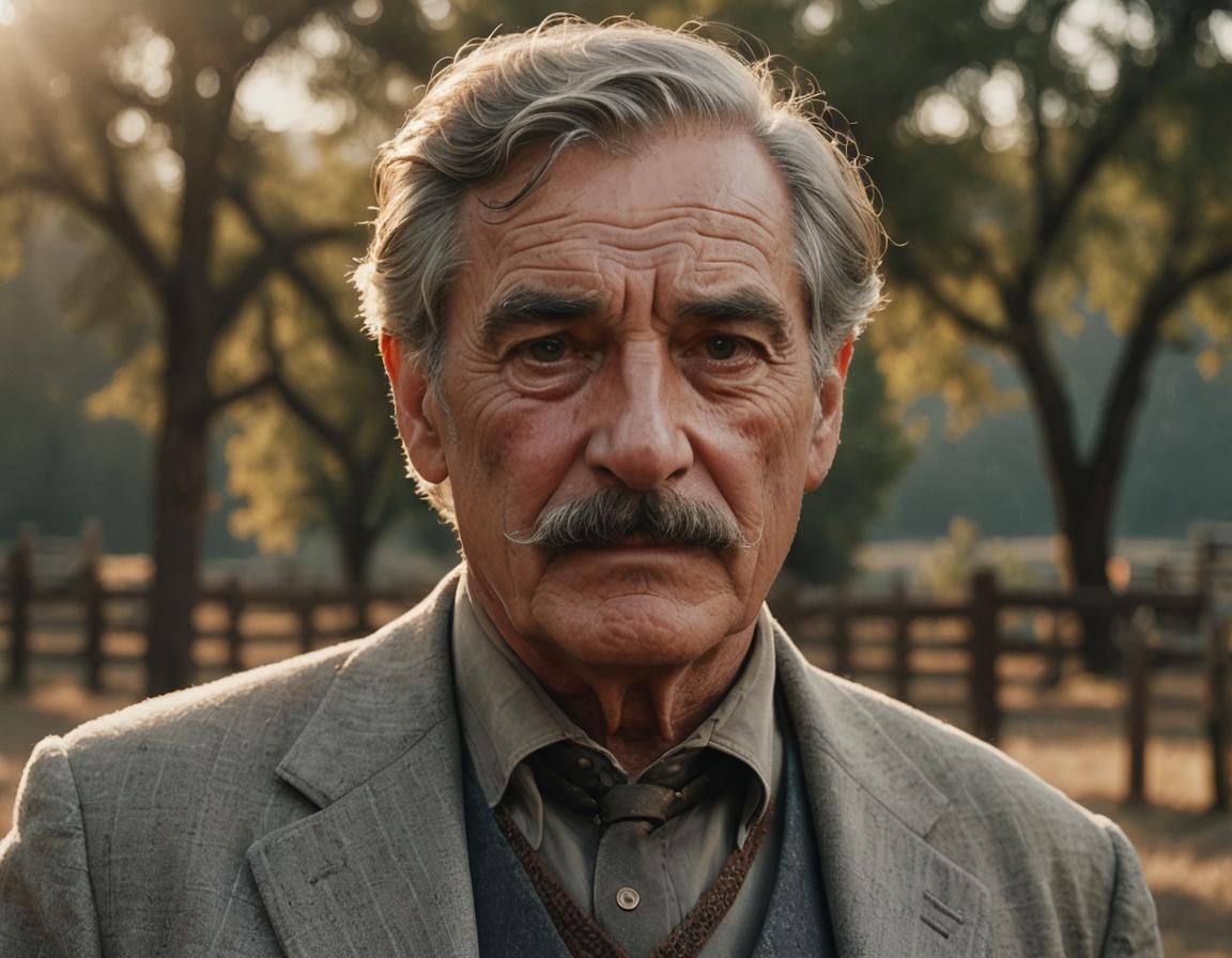 Ranch Portrait of Handsome Man in Cinematic Style