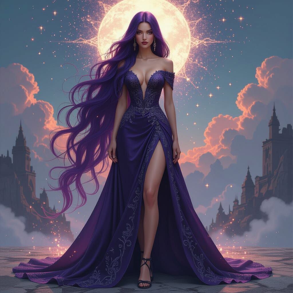 Mystical Woman Dissolving into Light: Fantasy Concept Art