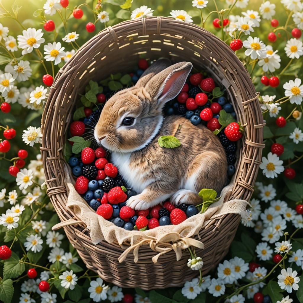 Baby Bunny's Berry Basket Dream