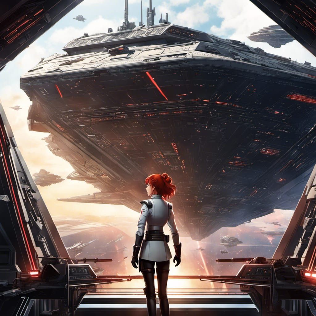 Anime-Style Female Admiral Leads Star Destroyer