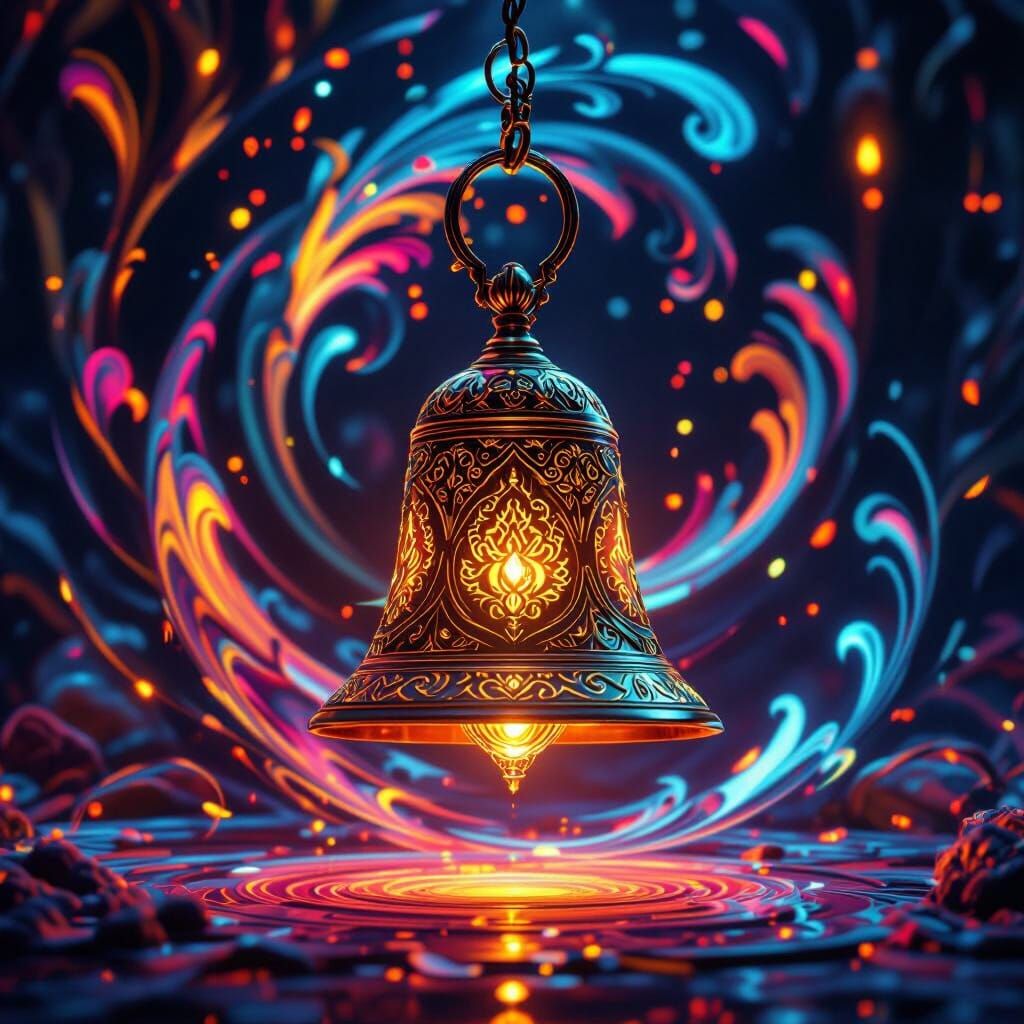Mystical Hand Bell in Swirling Colors