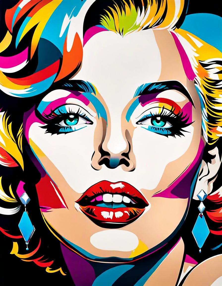 Colorful Marilyn Monroe Pop Art Portrait