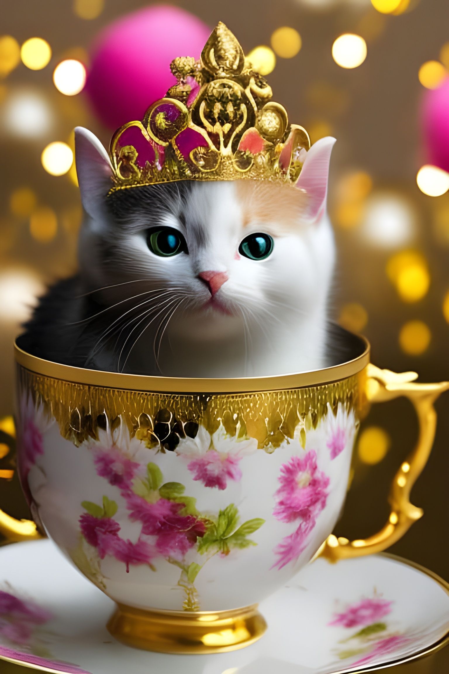 Cute cat in Teacup