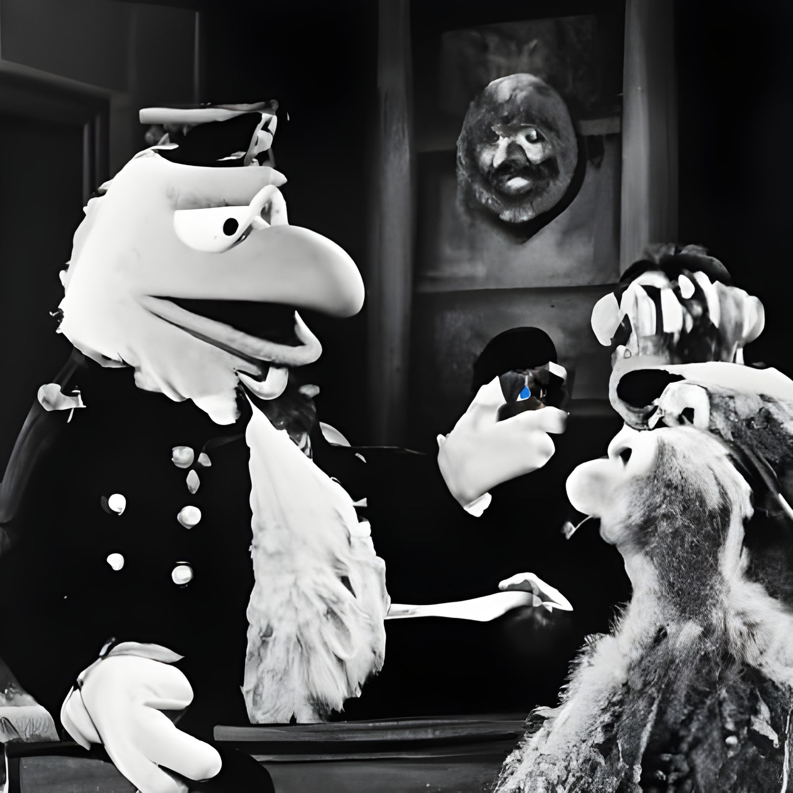 Sam the Eagle inspiring the troops in 1944 prior to joining the Muppet Show