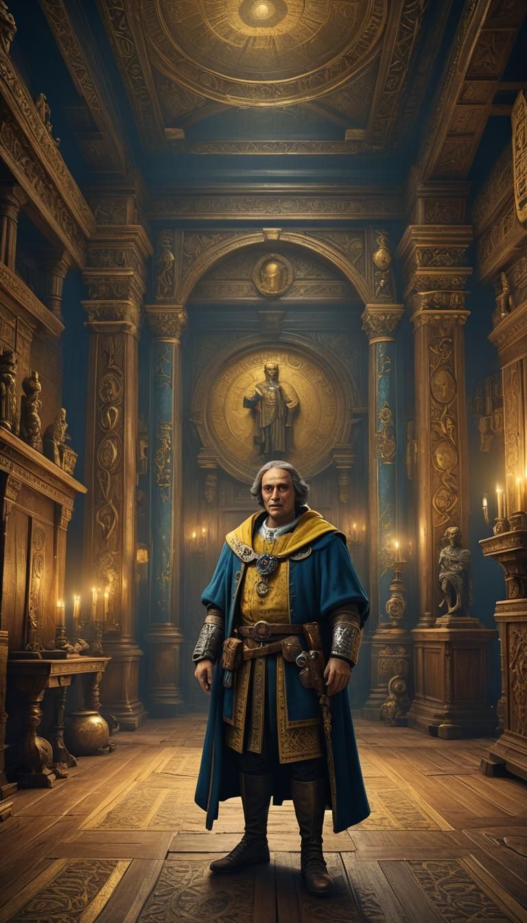 Christopher Columbus in a Mystical Antique Room