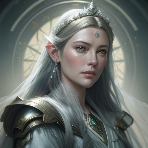 Galadriel Portrait in Style of Artgerm and Mucha