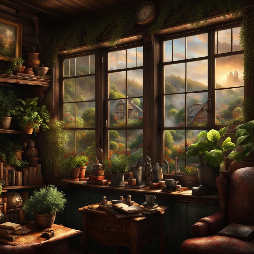 Blacksmith's Cozy Retirement: A Digital Matte Painting