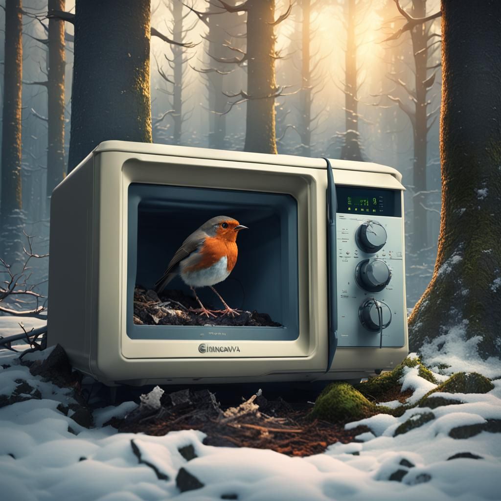 Robin on Microwave: Epic Digital Matte Painting