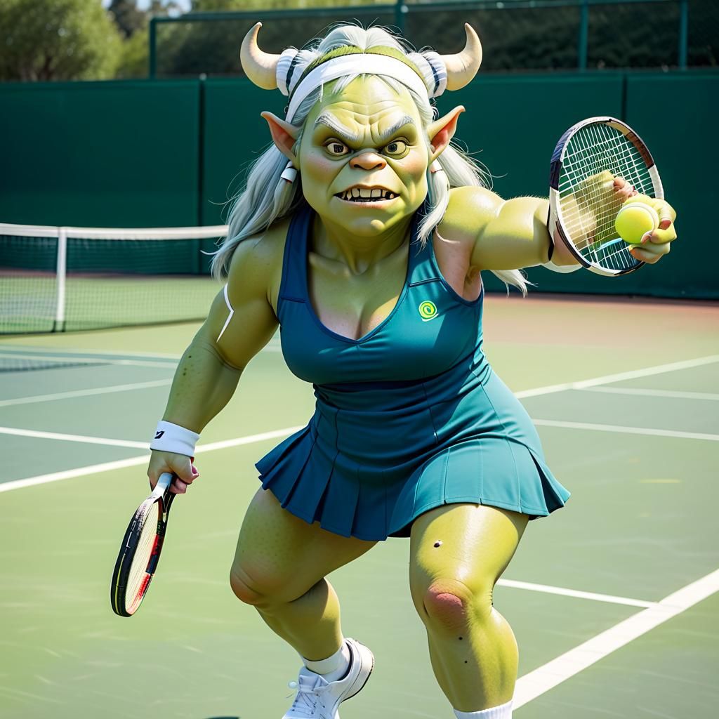 Fiona the Ogre Plays Tennis