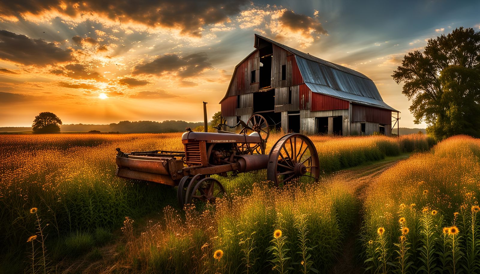 Golden Hour on the Farm's Back Forty