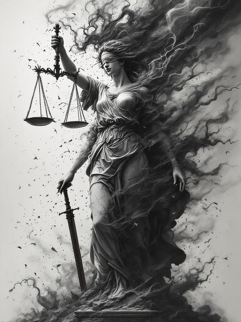 Lady Justice Crumbling Under the Weight of Deception