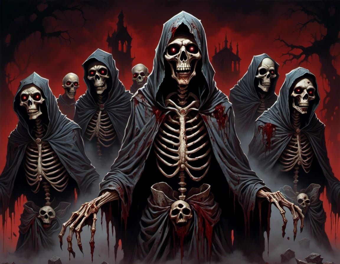 shambling zombie monks with hoods