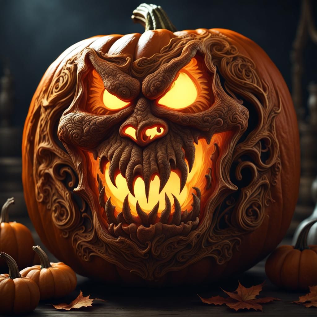 Demonic Pumpkin Carvings: A Sinister Masterpiece