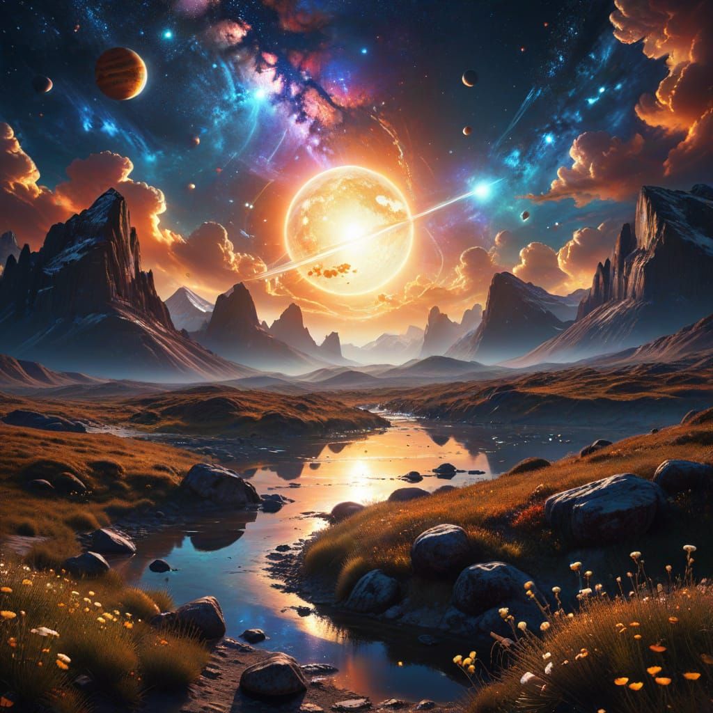 Celestial Harmony in a Dreamy Sunset