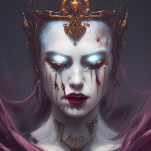 Hyperdetailed Undead Queen Portrait in Dark Fantasy Style
