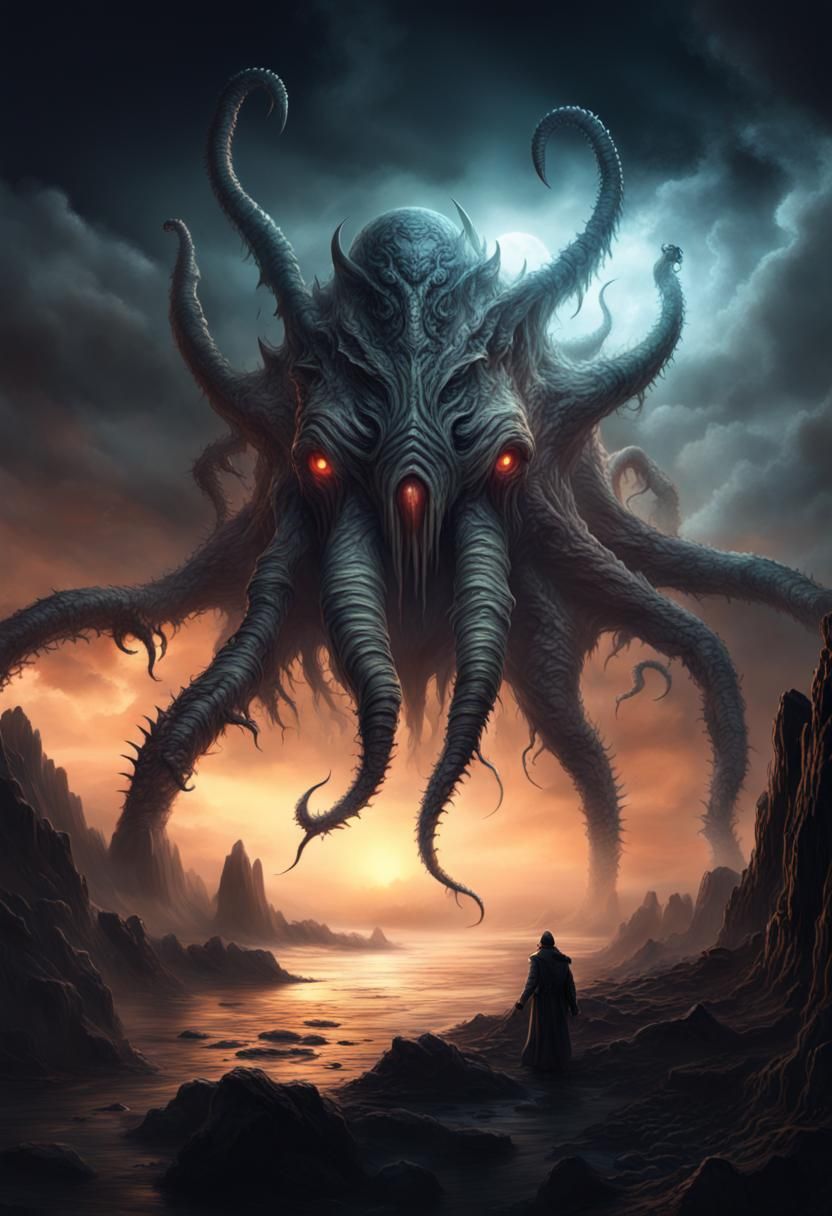 Terrifying Lovecraftian God: An Epic Digital Painting