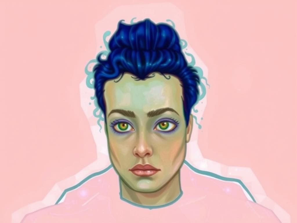 Art Nouveau Mermaid in Dystopian Underwater Scene