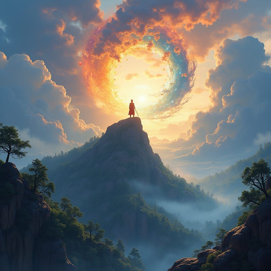 Surreal Airbender Master of the Elements in Breathtaking Fan...