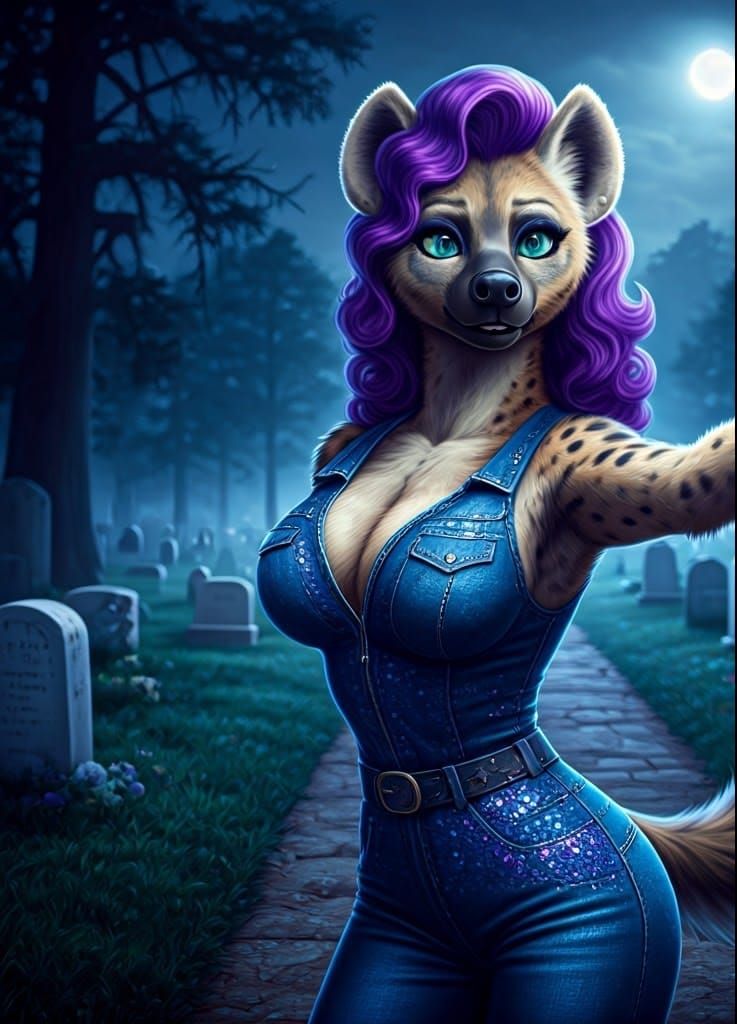 Lithe Furry She-Hyena Poses for Selfie in Haunting Hollywood...