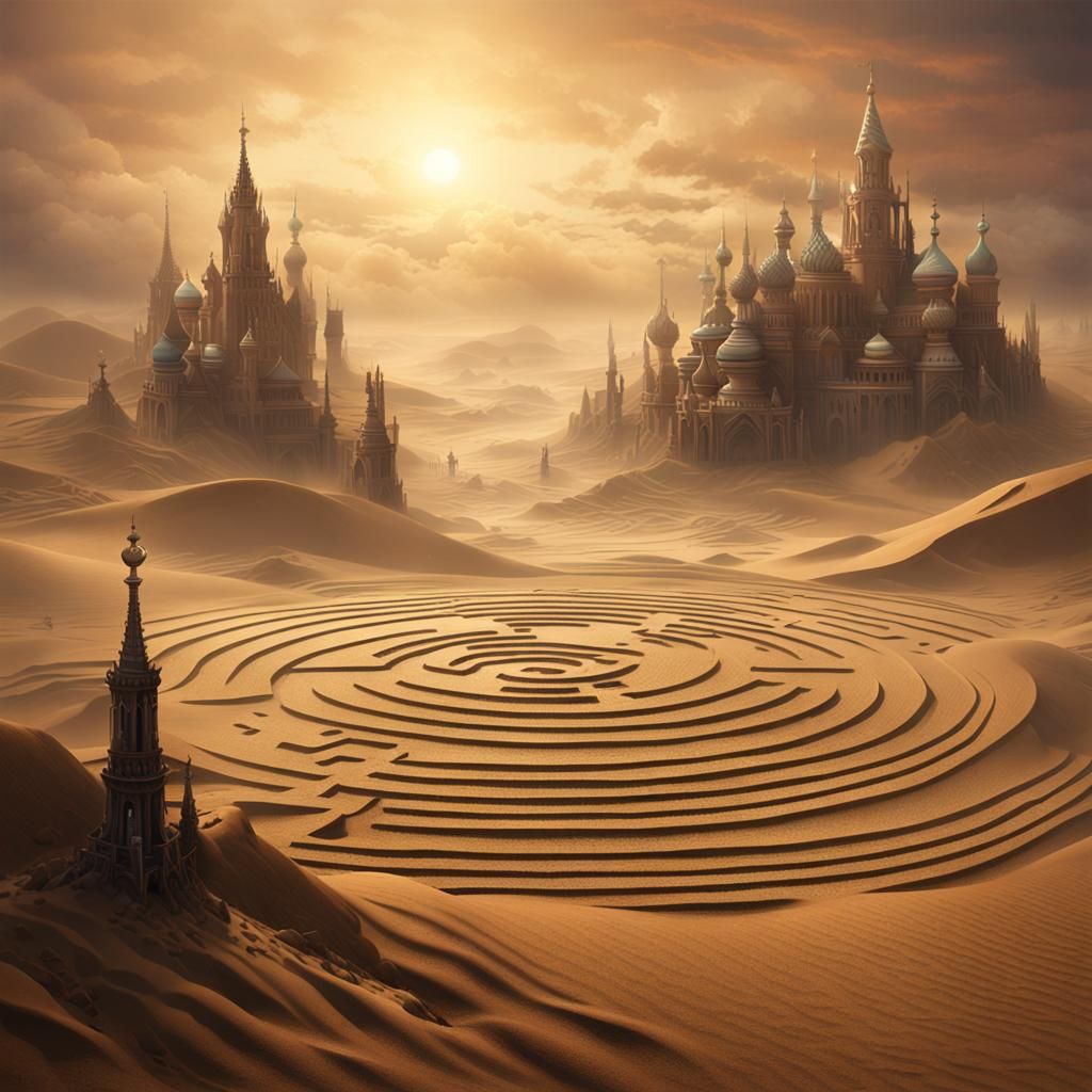 Dreamlike Fog Maze: Fantasy Concept Art