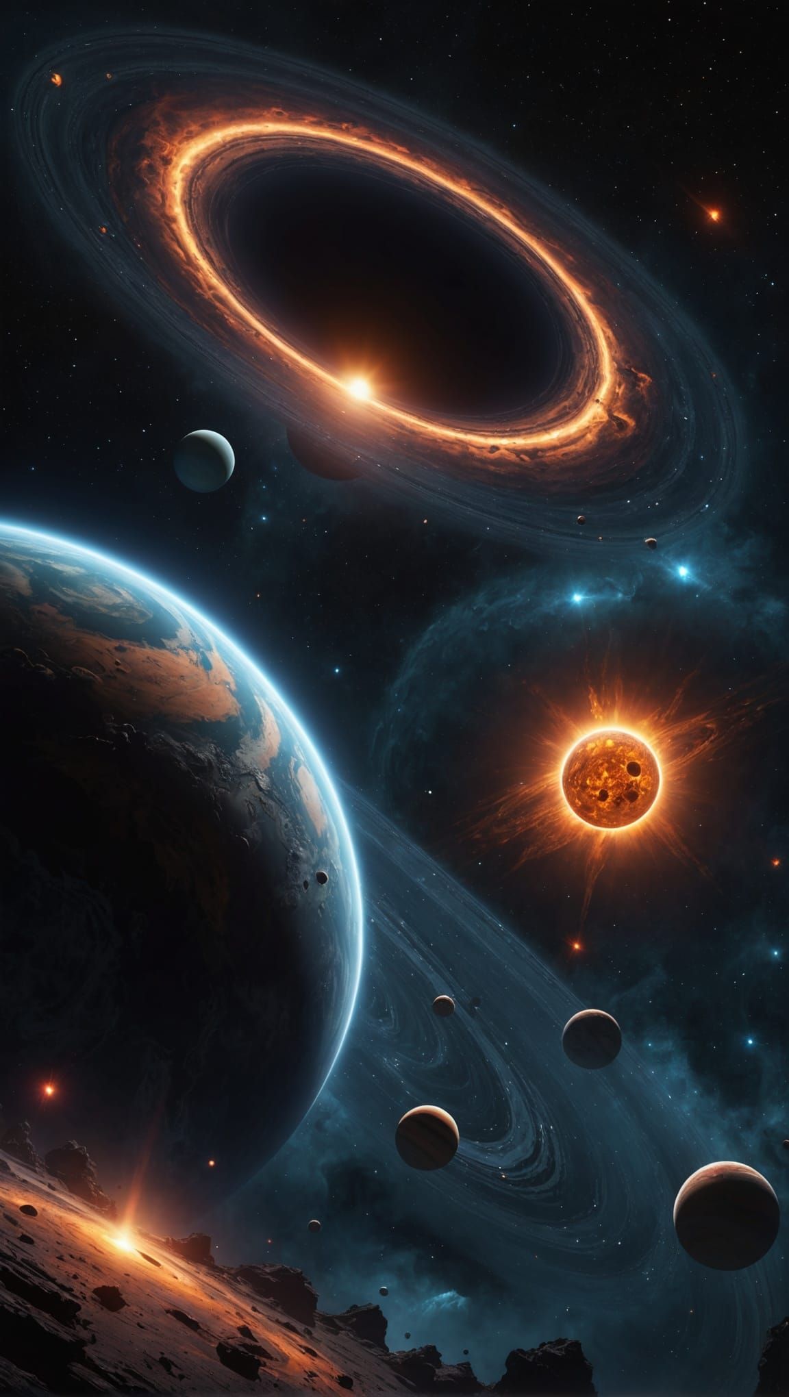 Ethereal Nebula with Black Hole: Fantasy Concept Art