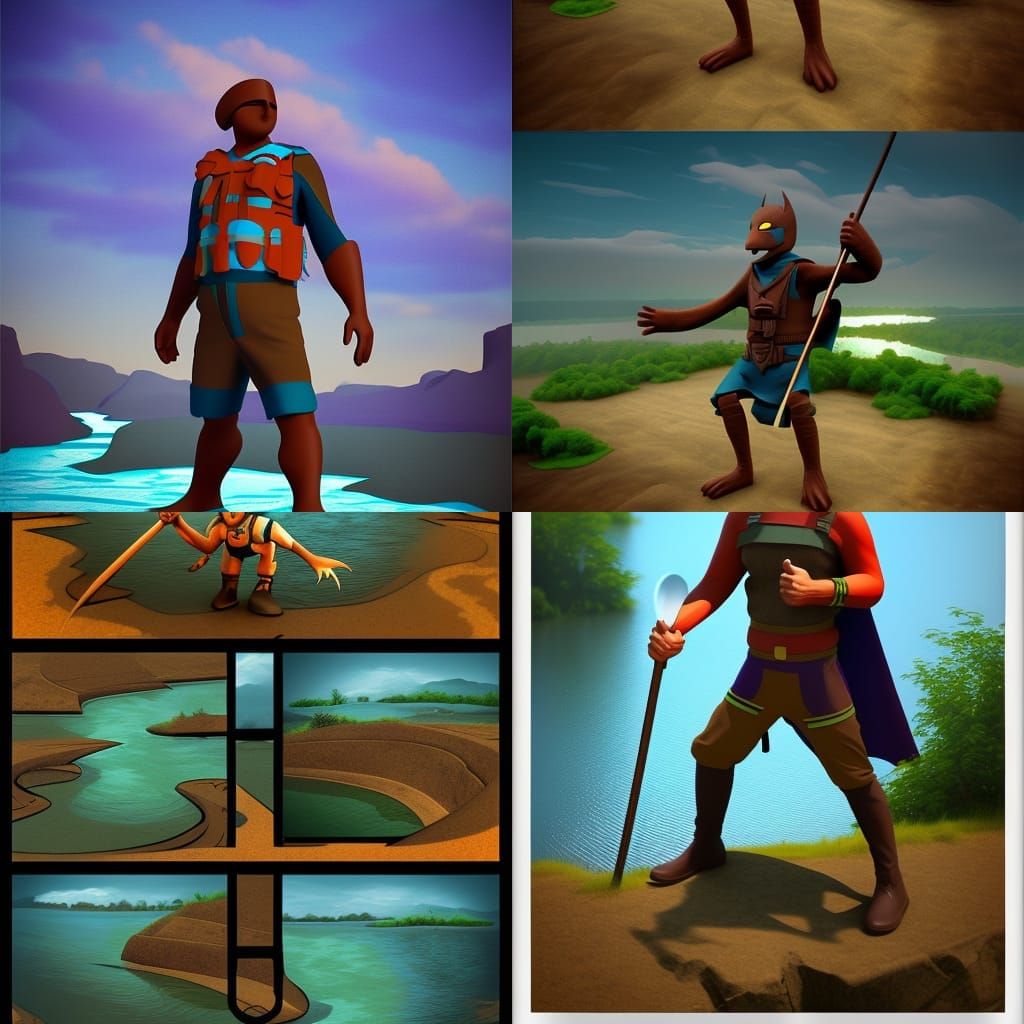 Retro Comic Art: River Rat Superhero