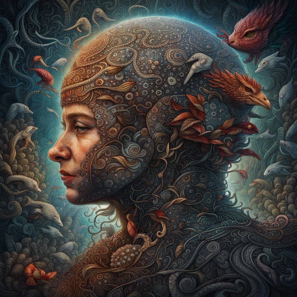 Surreal Encounter in Detailed Digital Painting Style