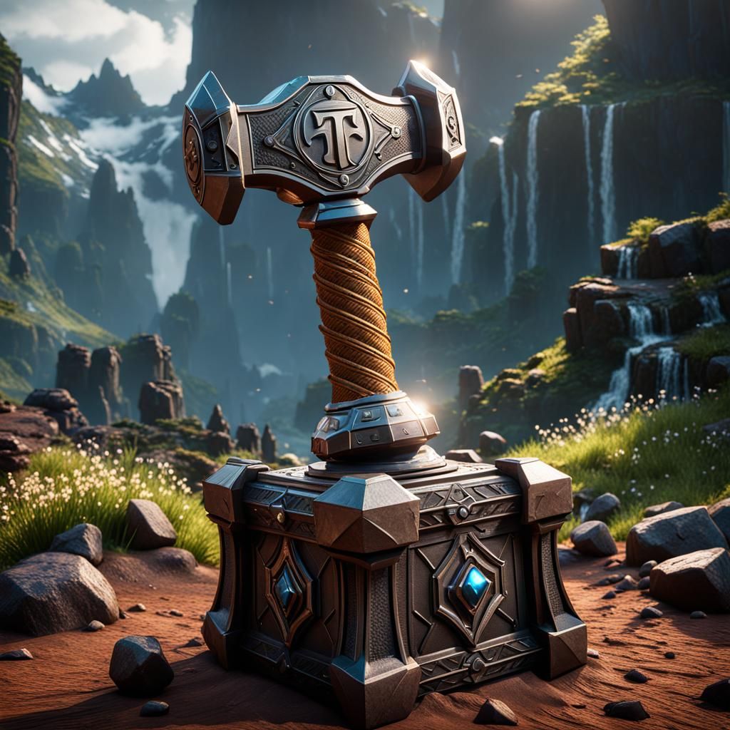 Epic 3D Render of Thor's Hammer in 8K