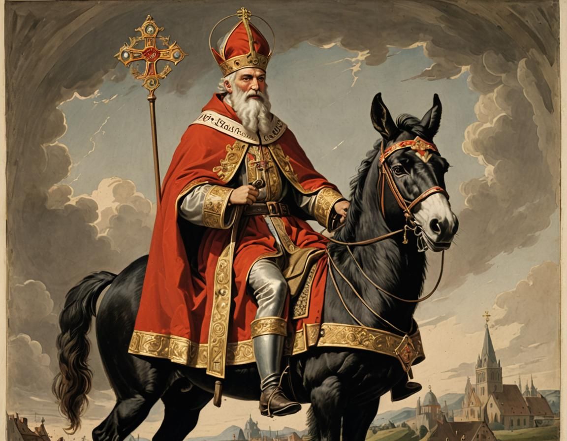 Saint Nicholas in Traditional Germanic Bishop's Robes with D...