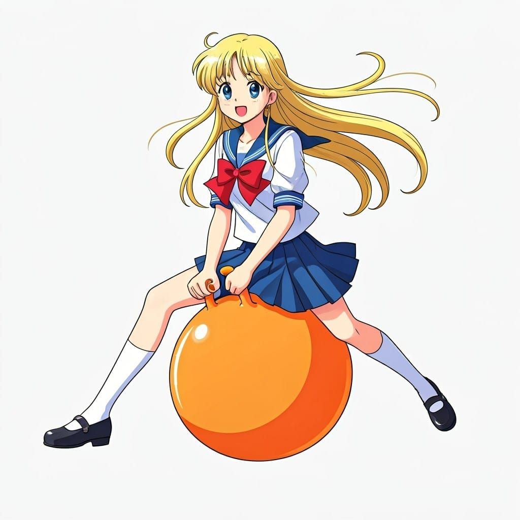 Minako Aino Bouncing on a Hopper Ball