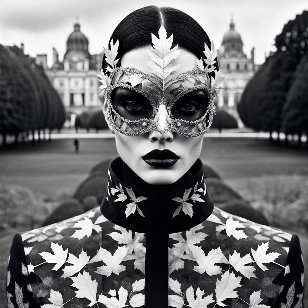 High Fashion Gothic Model in Surreal Double Exposure