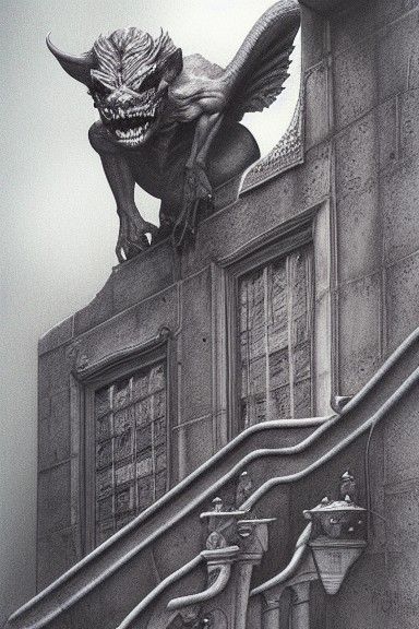 Detailed Gargoyle Portrait in Photorealistic Style