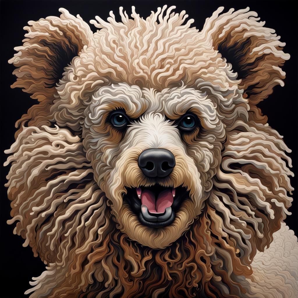 Grizzly Poodle: Hyperdetailed Contemporary Art