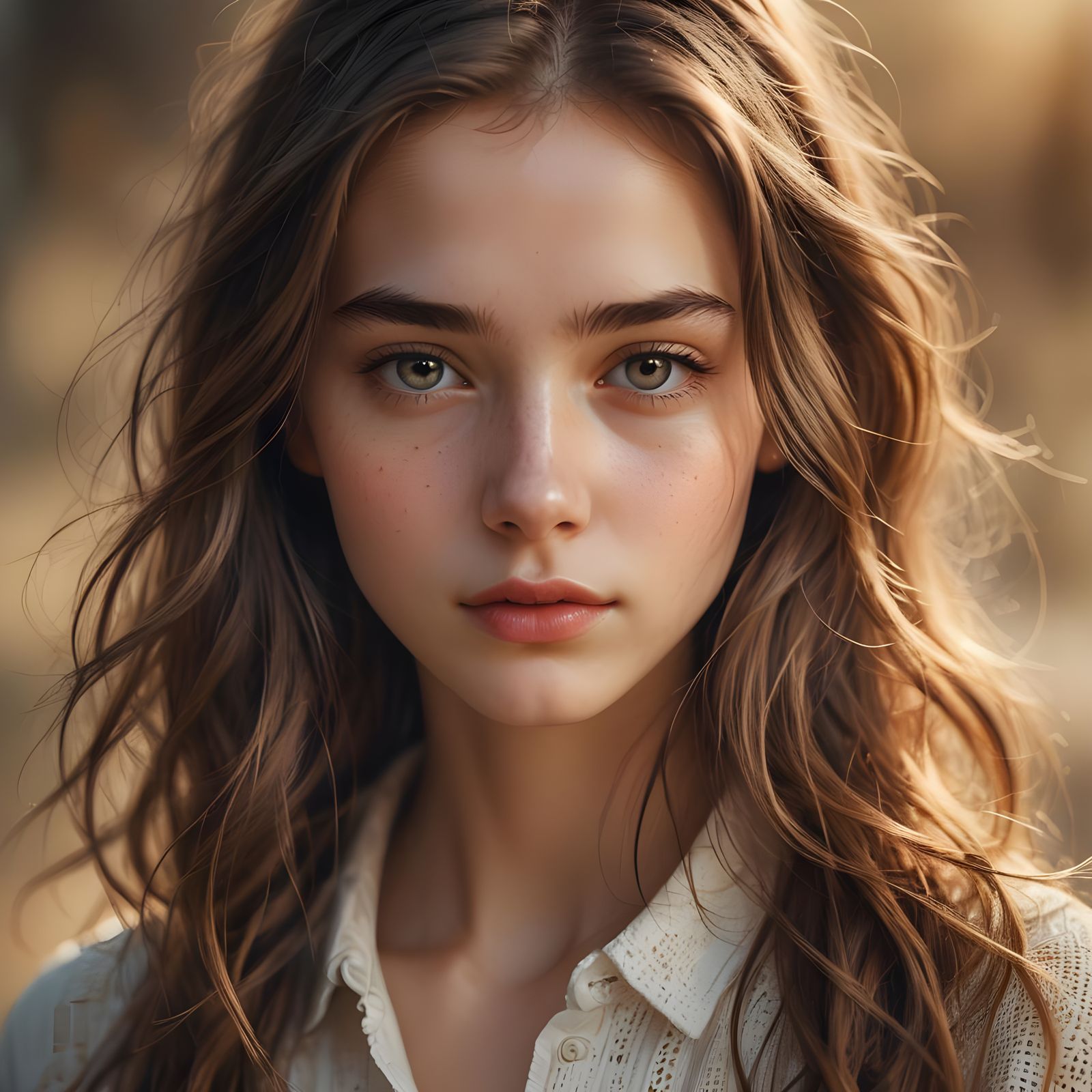 Breathtaking Young Woman in a Classic Portrait Style