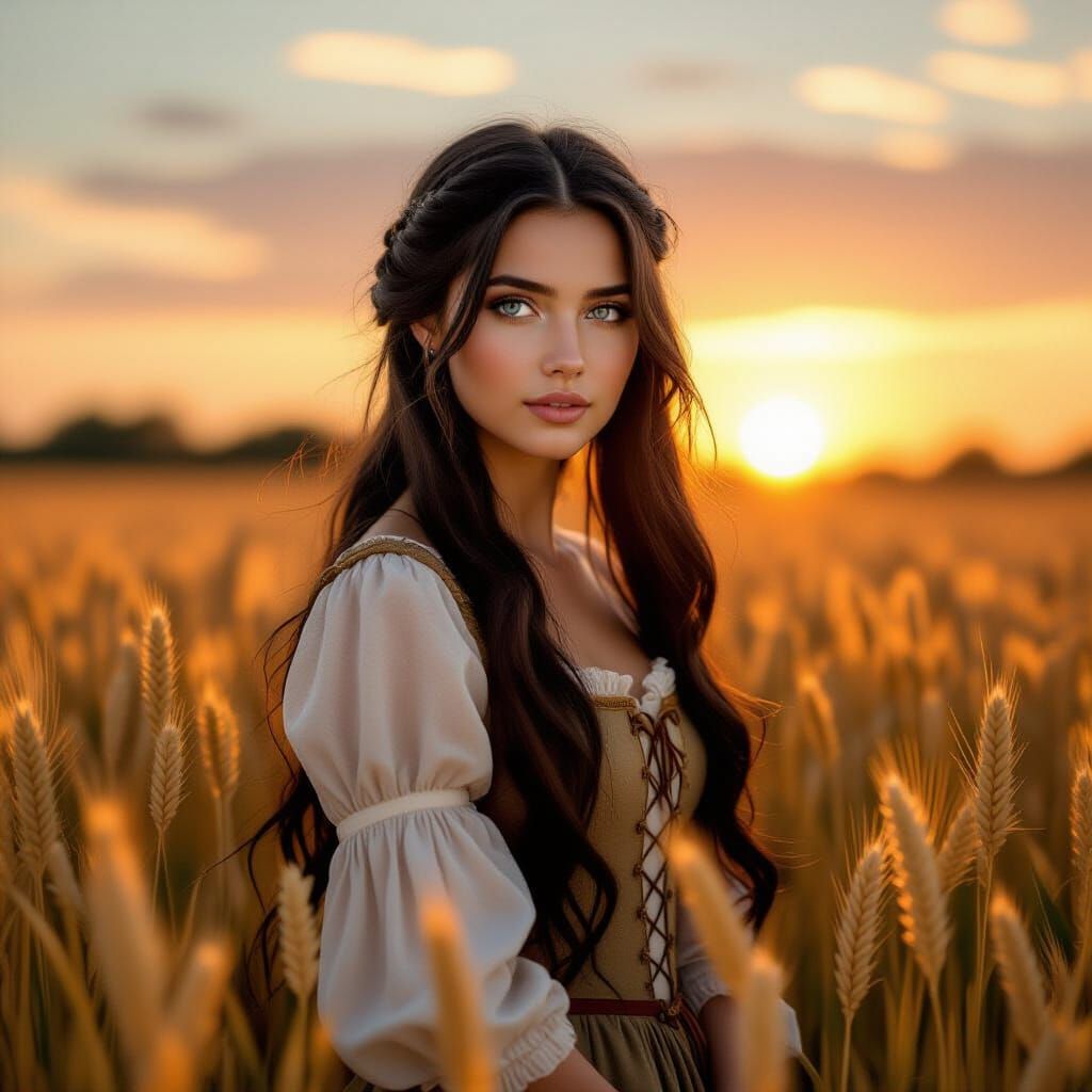 Sunset Portrait in Naturalistic Style