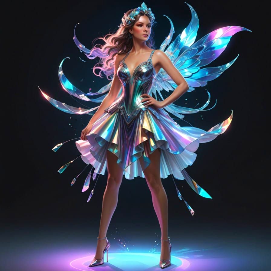 Iridescent Goddess in Flight