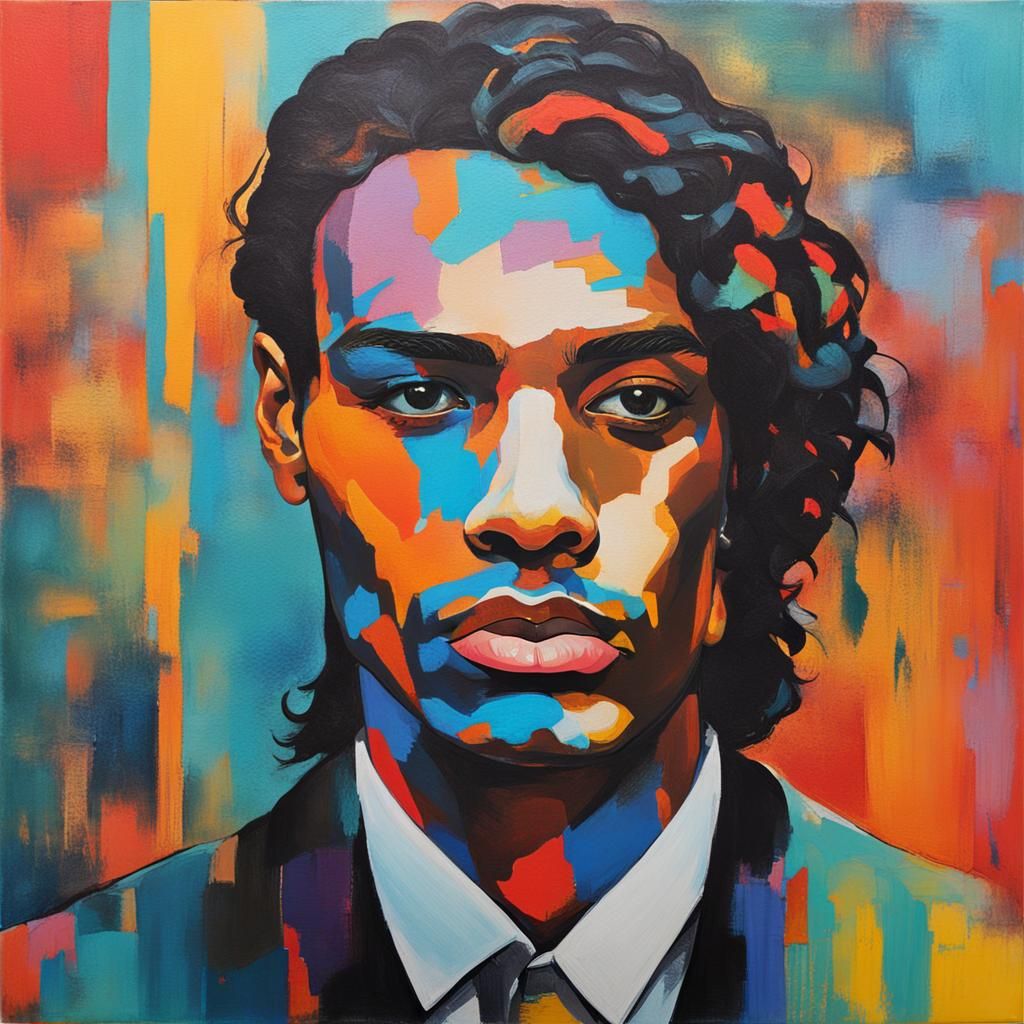 Abstract Art: Transgender Female in Complementary Colors