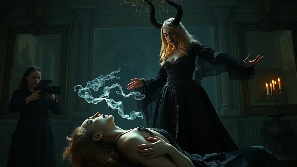 Demon Witch Soul Extraction in Hyperrealistic Style