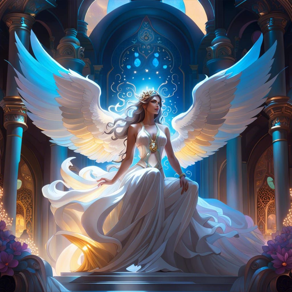 Heavenly Winged Woman at Cloud Temple Party