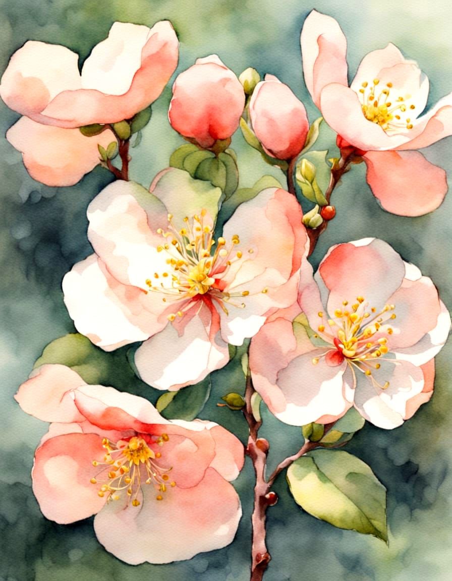 A Vibrant Floral Still Life in Watercolor Style