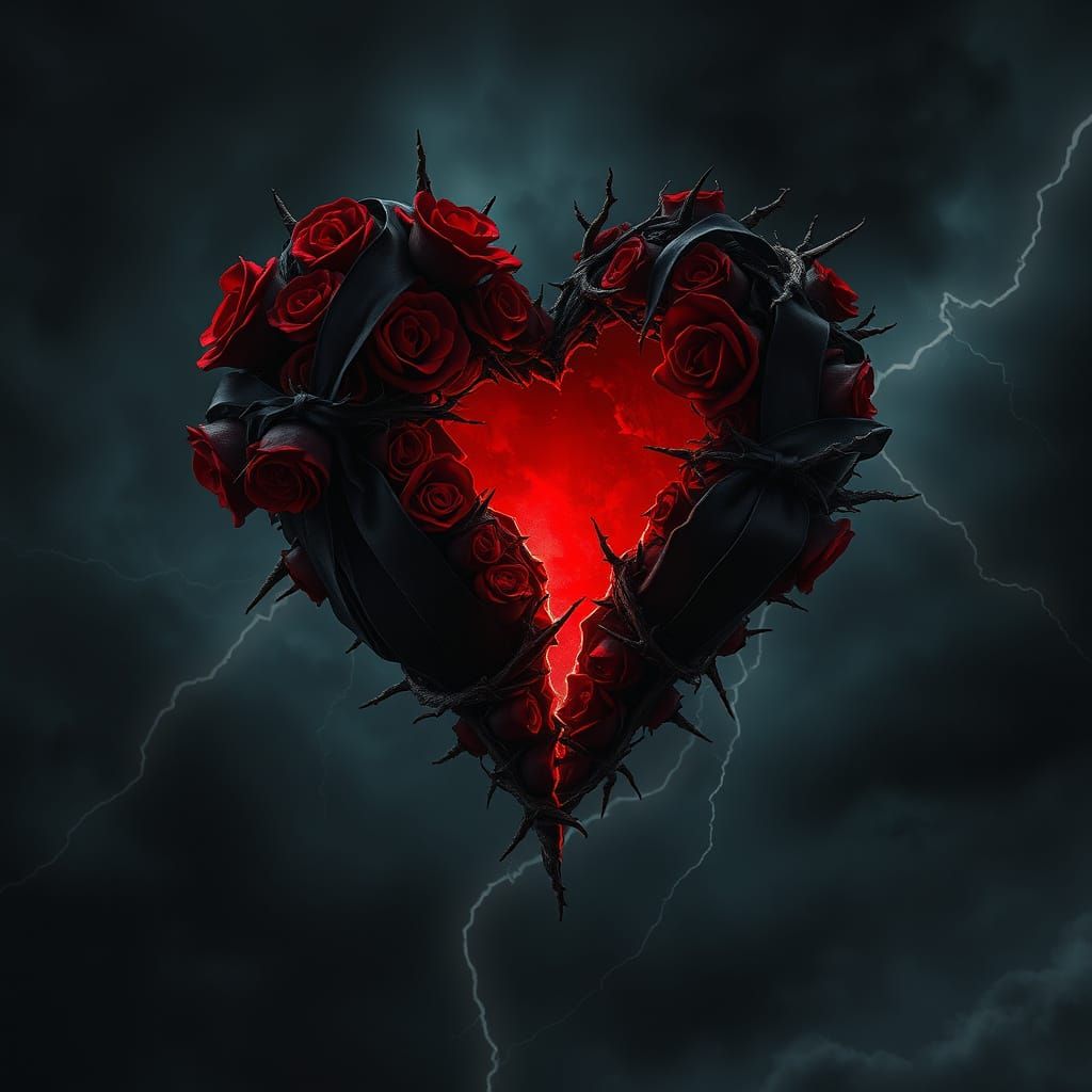 Gothic Dark Fantasy Broken Heart Art